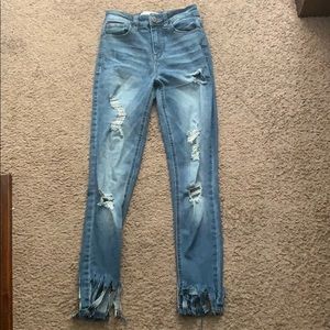 Ripped flare jeans